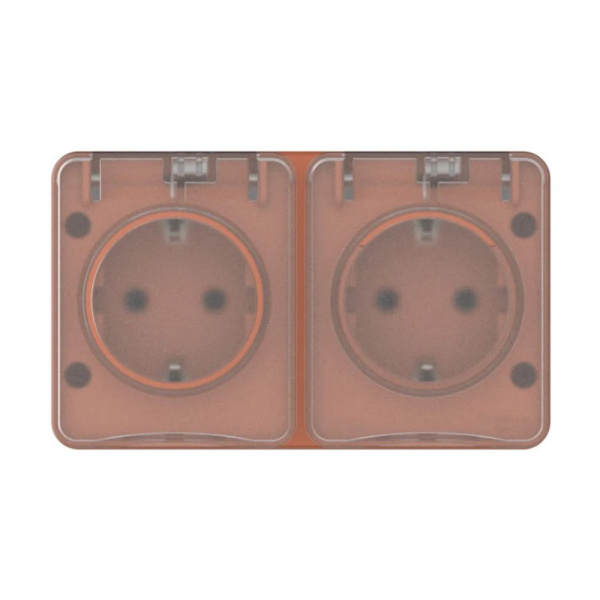 Картинка Розетка 2-местная IP54 16А 250B Терракотовый Systeme Electric ATLASDESIGN Profi54