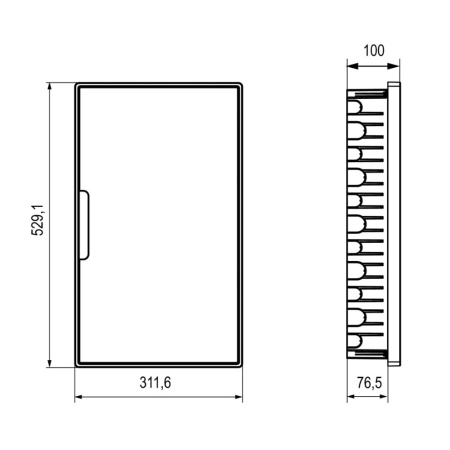 Картинка Корпус пластиковый встраиваемый FRAME ЩРВ-П-36 IP41 тонированная дверь F36B1WD DKC
