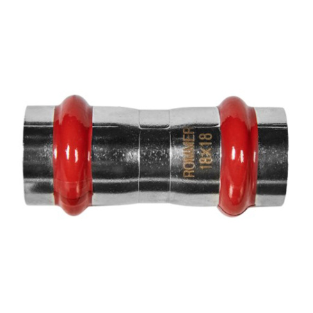 Картинка Муфта равнопроходная Впр-Впр Ø 18 Нержавеющая сталь пресс ROMMER