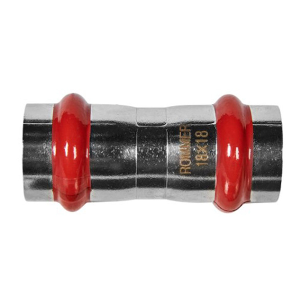 Картинка Муфта равнопроходная Впр-Впр Ø 18 Нержавеющая сталь пресс ROMMER