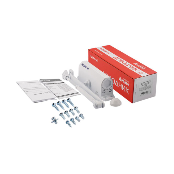 Картинка Доводчик дверной 420 Isparus от 40 до 90 кг Белый НОРА-М