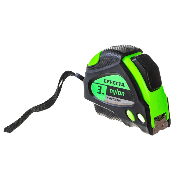 Картинка Рулетка 3 м 19 мм с магнитом автостоп EFFECTA Nylon