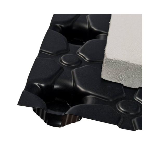 Картинка Мат для теплого пола с бобышками Черный теплоизоляция 1100х800х39 STOUT