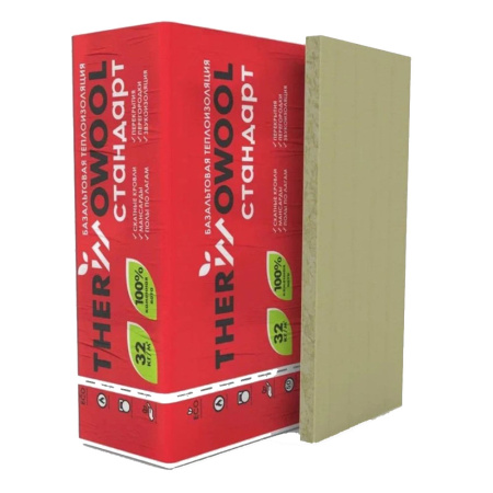 Картинка Утеплитель Изомин ThermoWool стандарт 32 кг/м³ 1200х600х50 мм