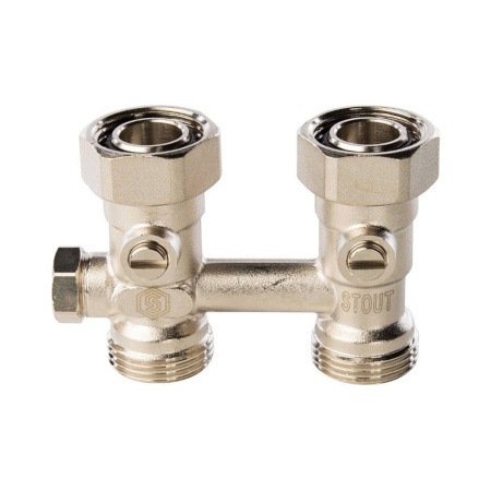 Картинка Узел нижнего подключения радиатора Прямой для однотрубной системы 3/4 STOUT