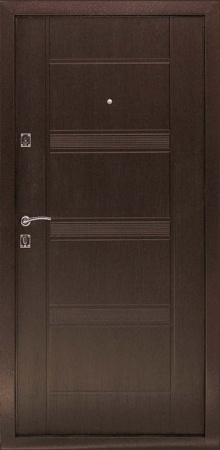 Картинка Дверь комфорт К В 960х2050 мм правая венге с цилиндрическим замком и дверной ручкой