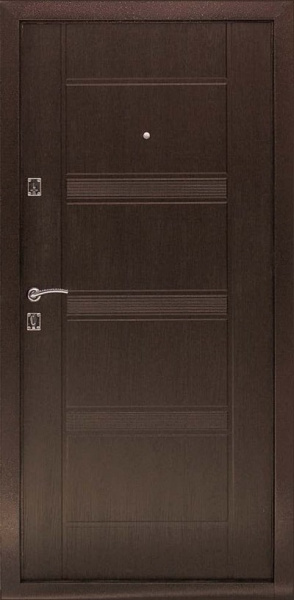 Картинка Дверь комфорт К В 960х2050 мм правая венге с цилиндрическим замком и дверной ручкой