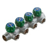 Коллектор регулирующий 3/4" 4 выхода 3/4" ЕК евроконус STOUT