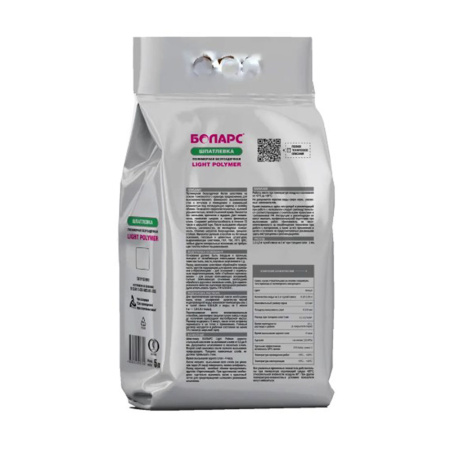 Картинка Шпатлевка полимерная финишная 5 кг Белая 0,3-5 мм Аналог LR+ Боларс Light Polymer