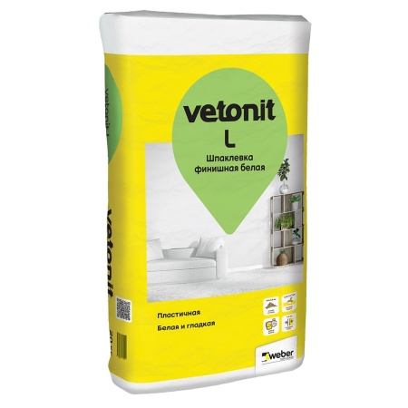 Vetonit L 20 кг шпаклевка полимерная финишная белая