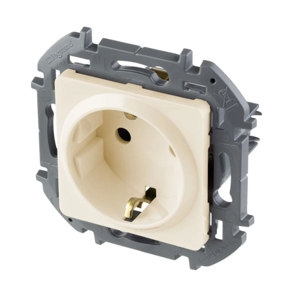 Картинка Розетка с заземлением Слоновая кость Legrand INSPIRIA