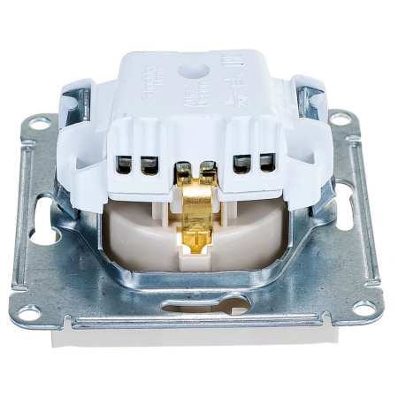 Картинка Розетка с заземлением 16А механизм Бежевый Systeme Electric ATLASDESIGN