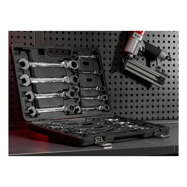 Картинка Набор ключей комбинированных трещоточных шарнирных 13 шт MATRIX