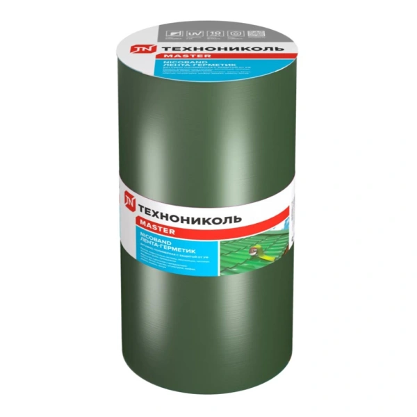 Картинка Лента-герметик ТЕХНОНИКОЛЬ NICOBAND 30 см 10 м Зеленая