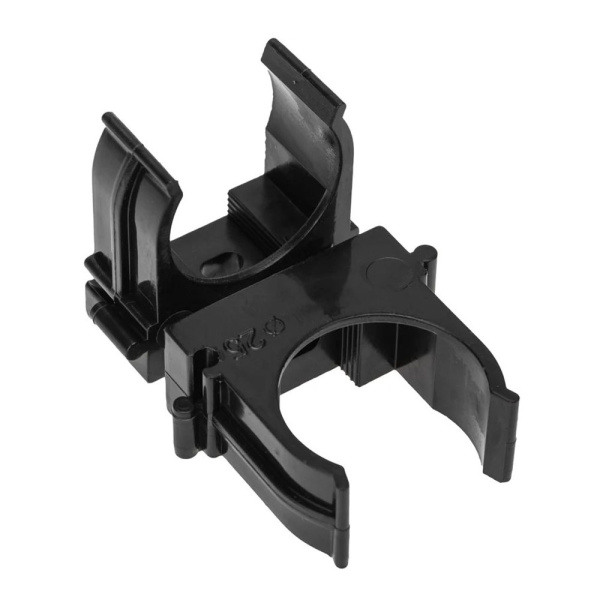 Картинка Держатель-клипса с защелкой для монтажного пистолета Ø 25 мм для труб Черная REXANT