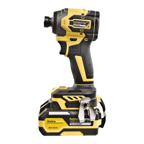 Картинка Винтоверт аккумуляторный ударный 18В 280Нм 1/4" 1х4 А/ч кейс Hanskonner PLATINUM