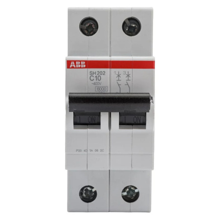 Картинка Автоматический выключатель 2п SH202 С 10А 4,5кА ABB