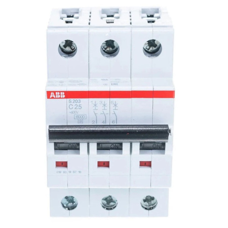 Картинка Автоматический выключатель 3п S203 С 25А 6,0кА ABB
