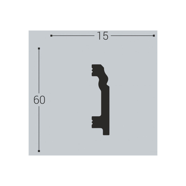 Картинка Плинтус напольный XPS П1 60/15 2 м Bello Deco