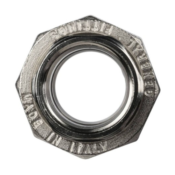 Картинка Сгон разъемный ВВ 1" прямой Американка никелированный STOUT