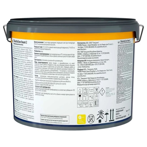 Картинка Краска для стен и потолка 9 л Tikkurila Euro Smart 2