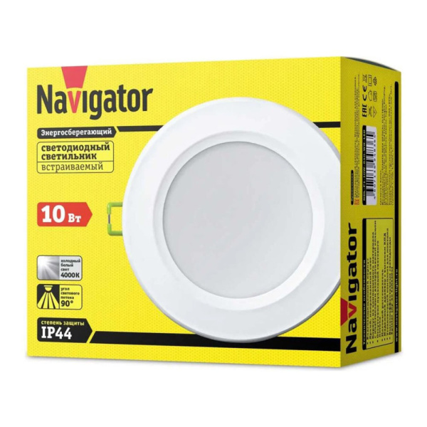 Картинка Светильник светодиодный ДВО-10w 4000K 700Лм Белый Navigator Group