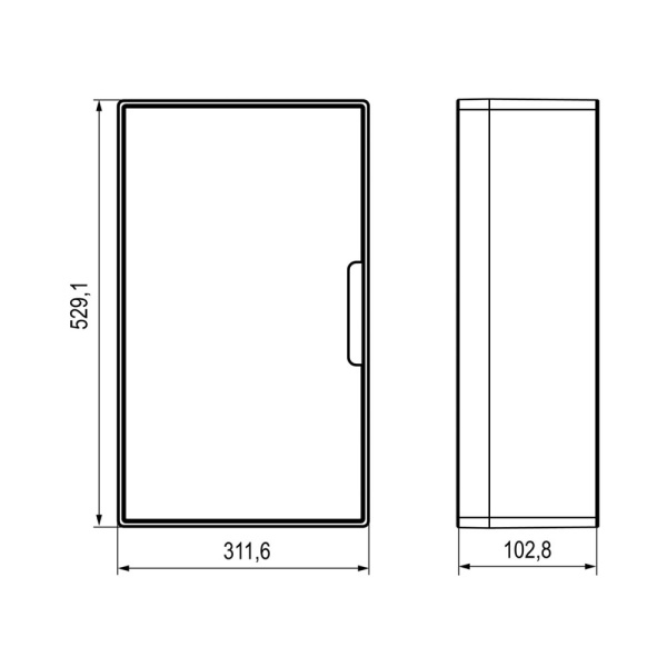 Картинка Корпус пластиковый настенный FRAME ЩРН-П-36 IP41 прозрачная дверь F36W1WT DKC