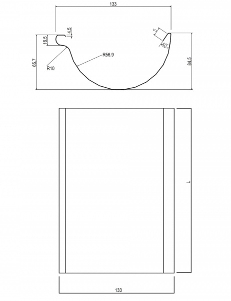 Картинка Baufort Водосточка Желоб длинной 3 метра Коричневый