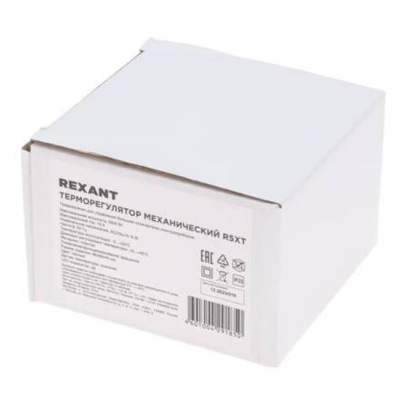 Картинка Терморегулятор механический R5XT с датчиком температуры и LED-индикатором Черный REXANT