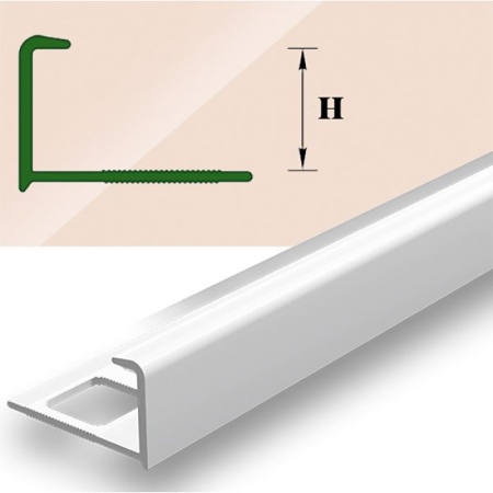 Наружный уголок-профиль для плитки ПВХ Деконика, Слоновая кость глянцевая, 8 мм х2,5 м