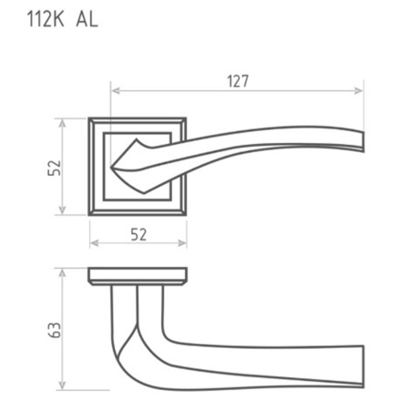 Картинка Ручка дверная 112 К Al матовый Никель