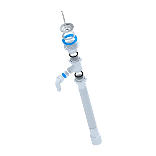 Картинка Сифон для мойки гофрированный 1 1/2" x 40/50 сетка АНИ Пласт G118