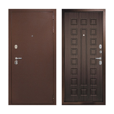 Дверь ДК Рубикон В 960х2050 мм Левая Медь Антик/Венге с фурнитурой и цилиндром