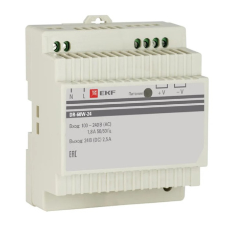 Блок питания 24В DR-60W-24 PROxima EKF