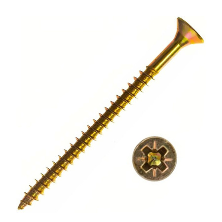 Картинка Саморез Желтый цинк 6х80 мм