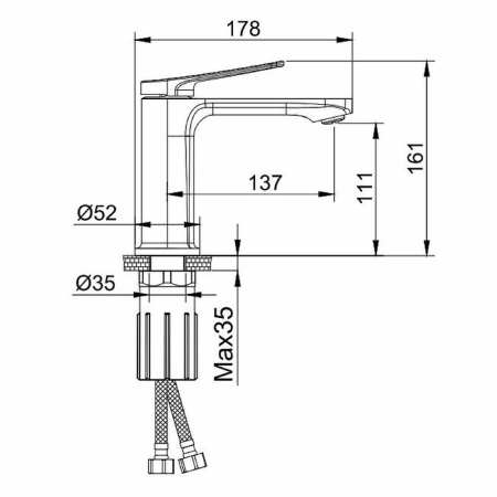 Картинка Смеситель для умывальника Серый SPLENKA 9S40.10.07