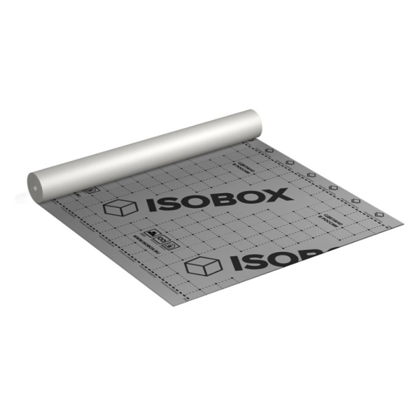 Картинка Мембрана диффузионная с клеевой полосой 75 м² ISOBOX AM+ ТЕХНОНИКОЛЬ