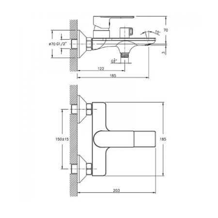 Изображение Смеситель для ванны латунь VALFEX Argo White VF.60505-8 Картинка Смеситель для ванны латунь VALFEX Argo White VF.60505-8