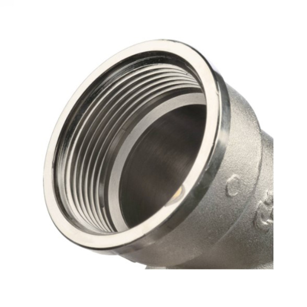 Картинка Угольник НВ 1 1/2" никелированный с упором STOUT