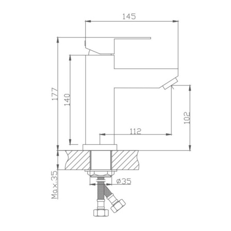 Картинка Смеситель для раковины нержавеющая сталь керамический картридж VALFEX Andromeda Steel