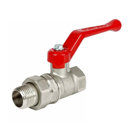 Кран шаровой для воды 1/2" ВР/НР рычаг с американкой латунь никелированная VALFEX
