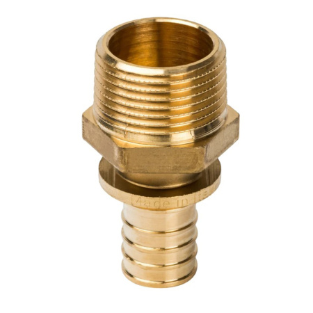 Картинка Переходник НР 25x1" Латунь для труб из сшитого полиэтилена аксиальный SFA-0001-002510 STOUT