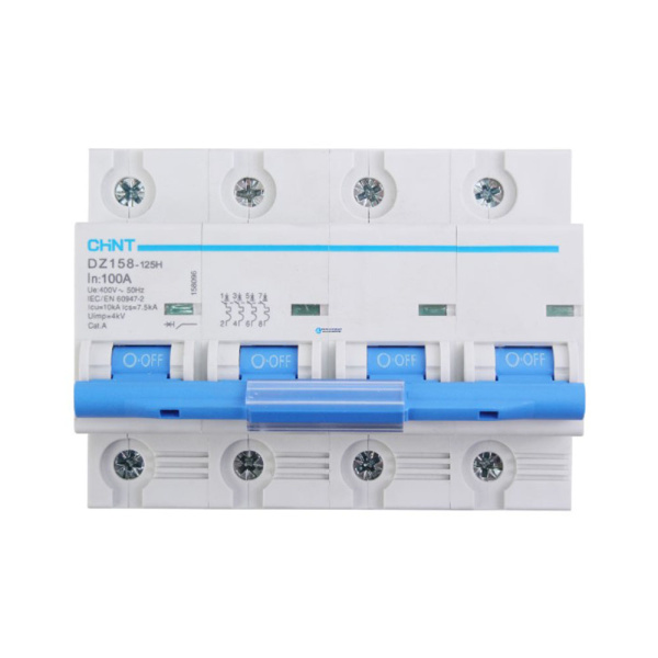 Картинка Выключатель автоматический 4п С 100А 10к DZ158-125H CHINT