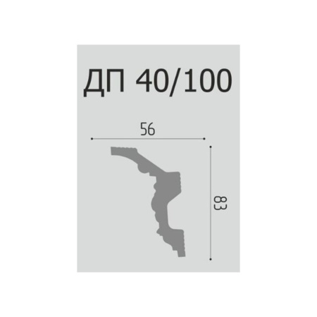 Картинка Плинтус потолочный ДП 40/100 83х56 мм 2 м Де-Багет