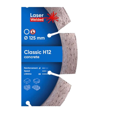 Картинка Круг алмазный 125х22,23 мм сегмент Classic Н12 Distar