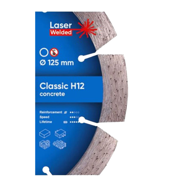 Картинка Круг алмазный 125х22,23 мм сегмент Classic Н12 Distar