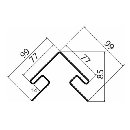 Картинка Угол наружный Ванильный 3000 мм Grand Line Standart