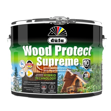 Декоративная пропитка для дерева Dufa Wood Protect Supreme Тик 9 л