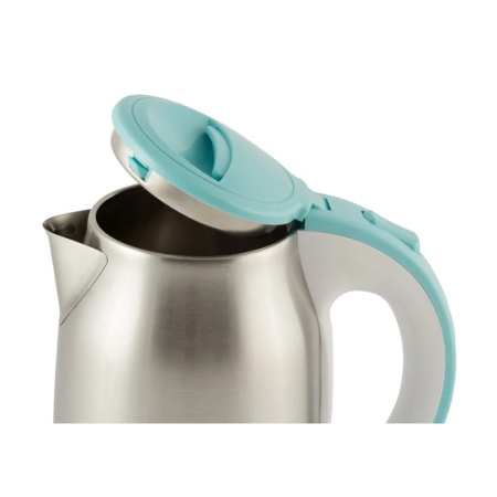 Картинка Чайник стальной E-202 на 1.8 л основание диск Бело-голубой ENERGY