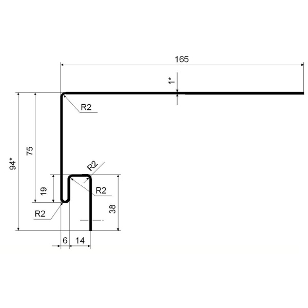 Картинка Планка околооконная 3050 мм Grand Line графит